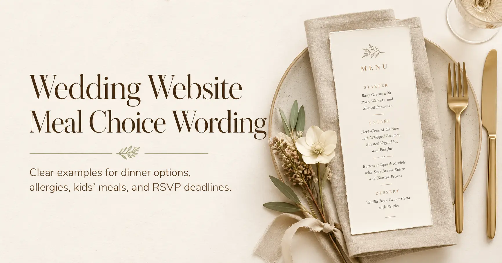 Wedding Website Meal Choice Wording: How to Collect Dinner Options Without Confusion