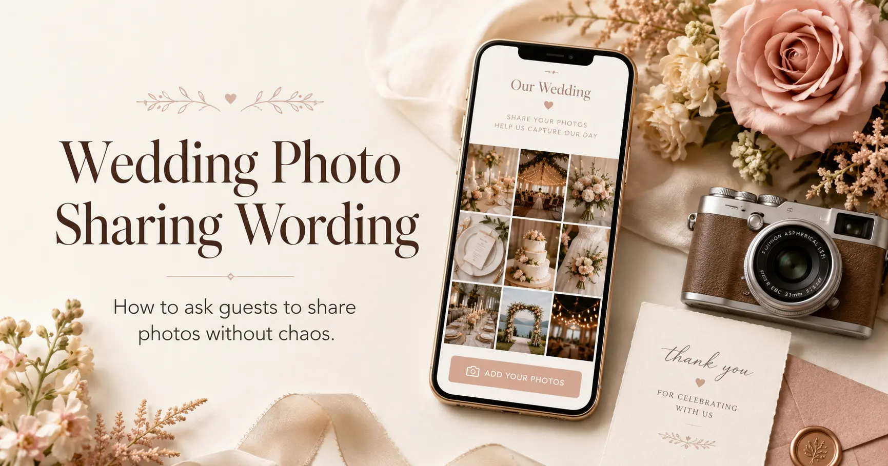 Wedding Website Photo Sharing Wording: How to Ask Guests to Share Photos Without Chaos