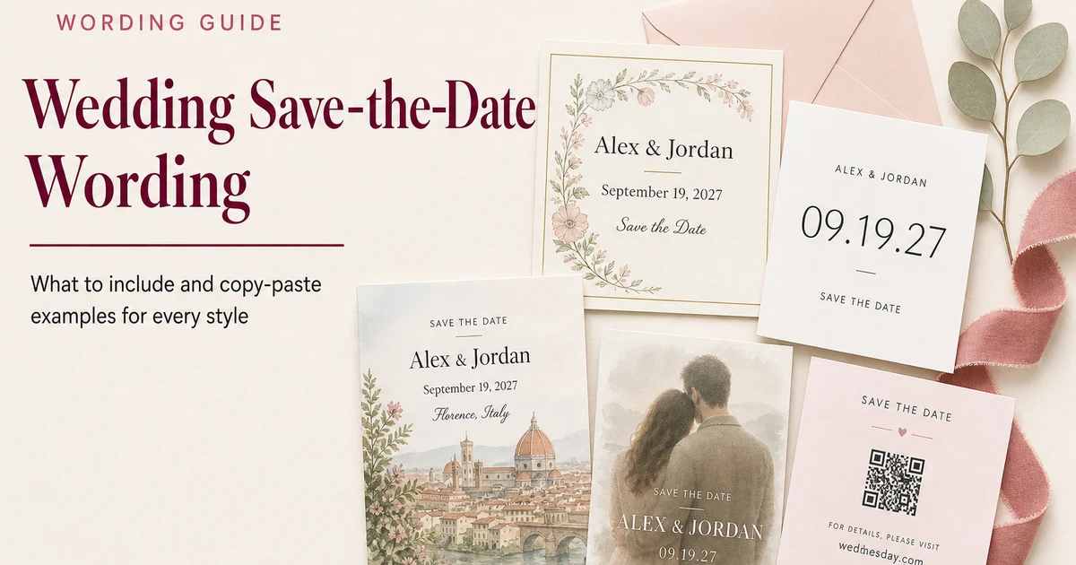 Wedding Save-the-Date Wording: What to Include and Copy-Paste Examples