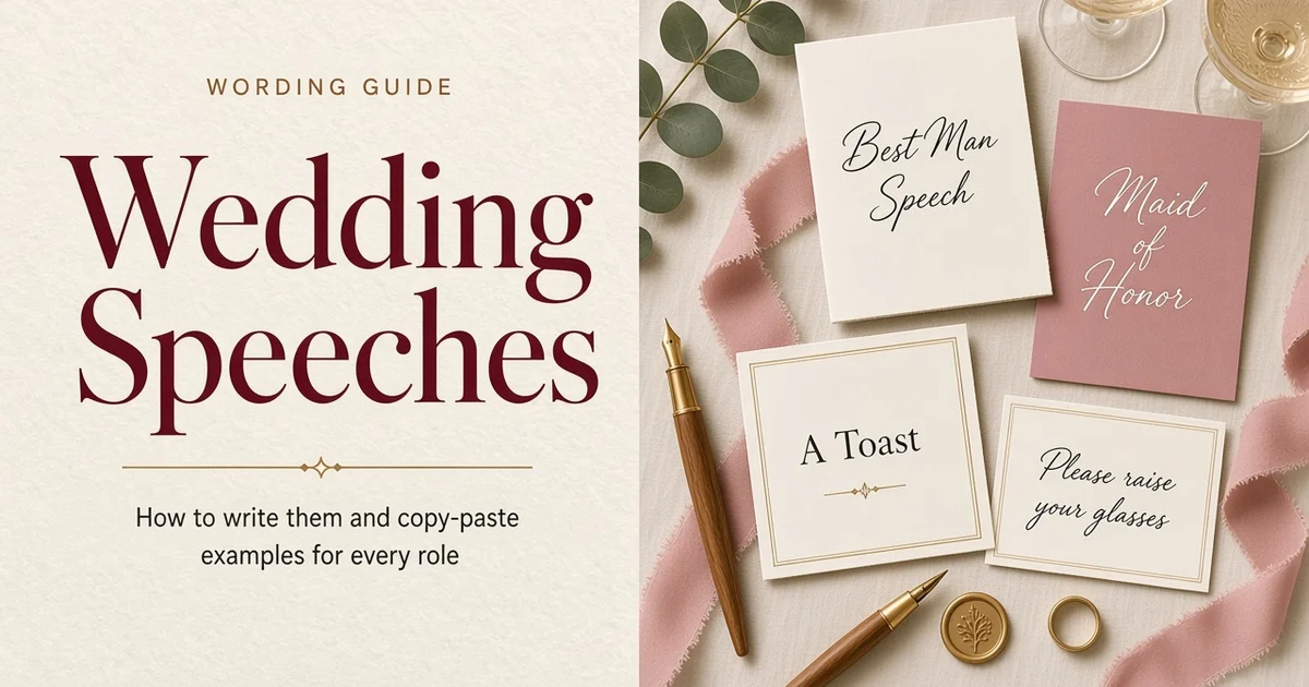 Wedding Speeches: How to Write Them and Copy-Paste Examples for Every Role