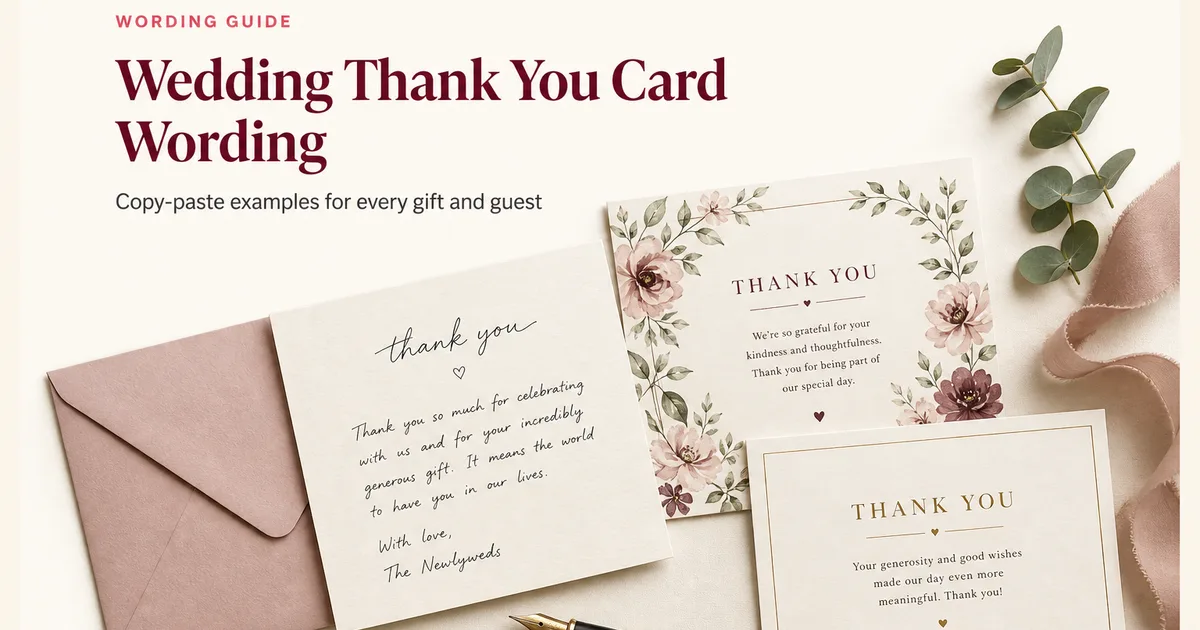 Wedding Thank You Card Wording: Copy-Paste Examples for Every Gift and Guest