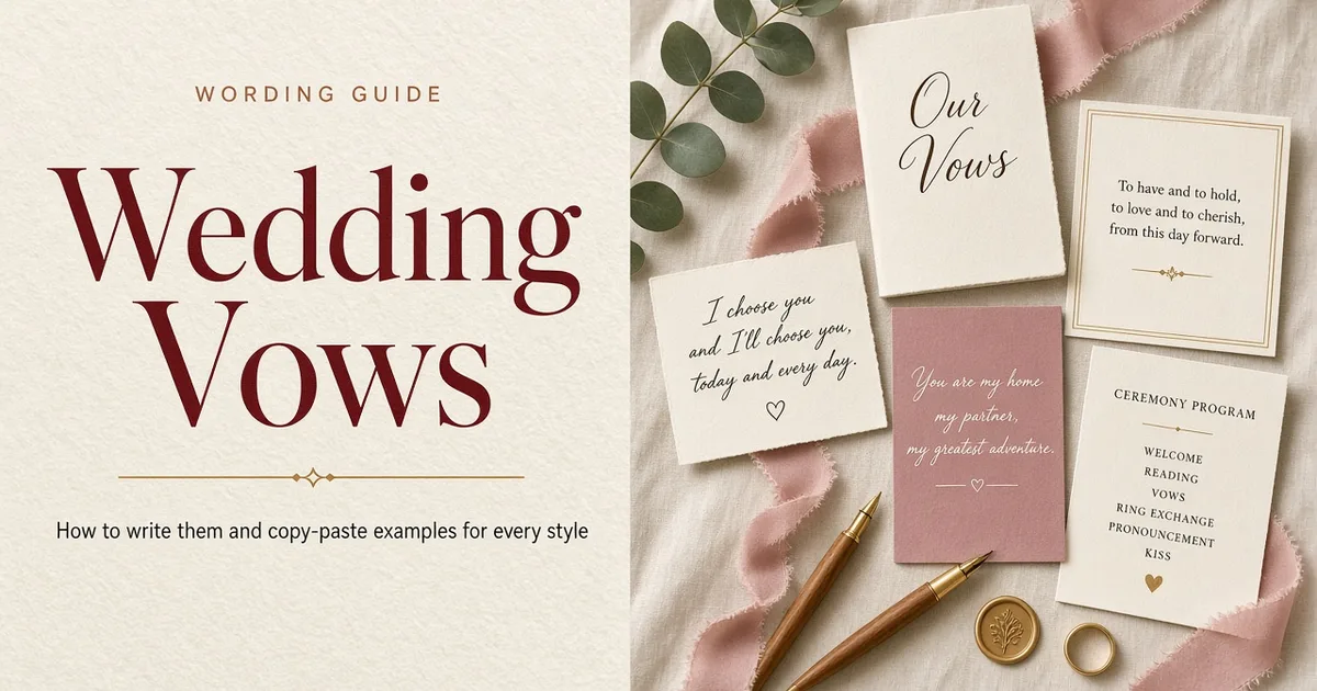 Wedding Vows: How to Write Them and Copy-Paste Examples for Every Style