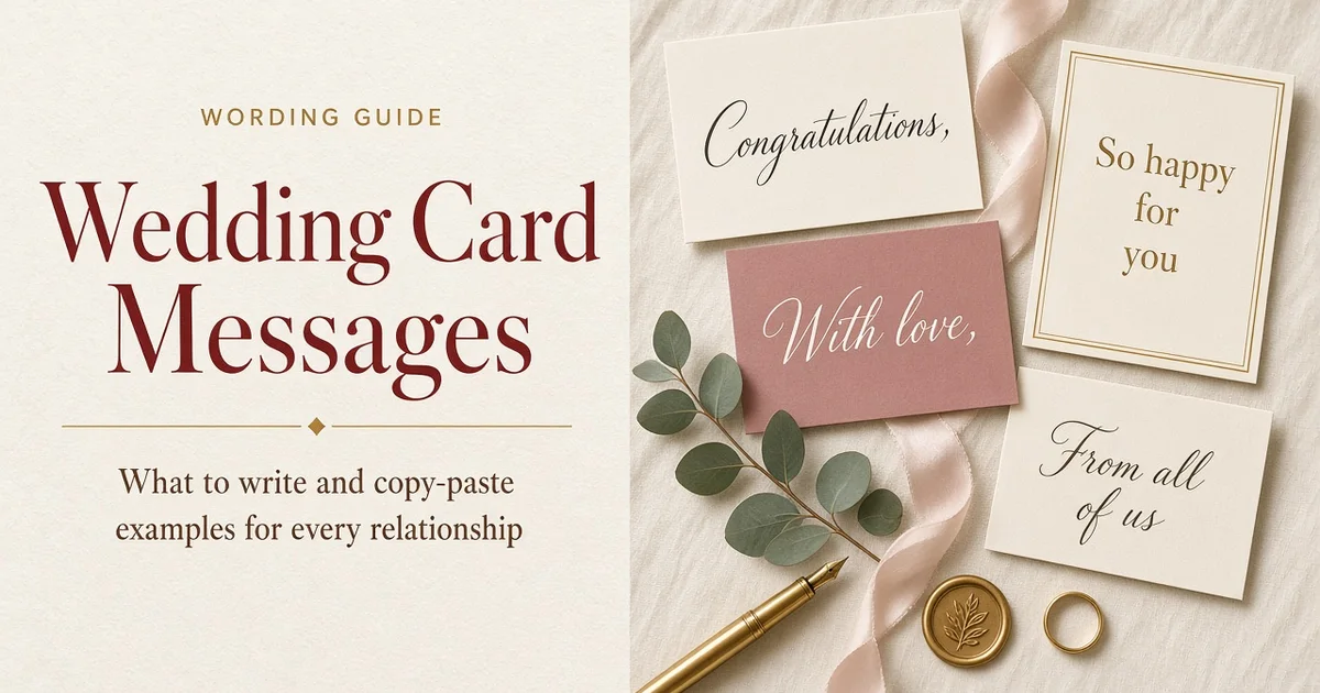 What to Write in a Wedding Card: Copy-Paste Messages for Every Relationship