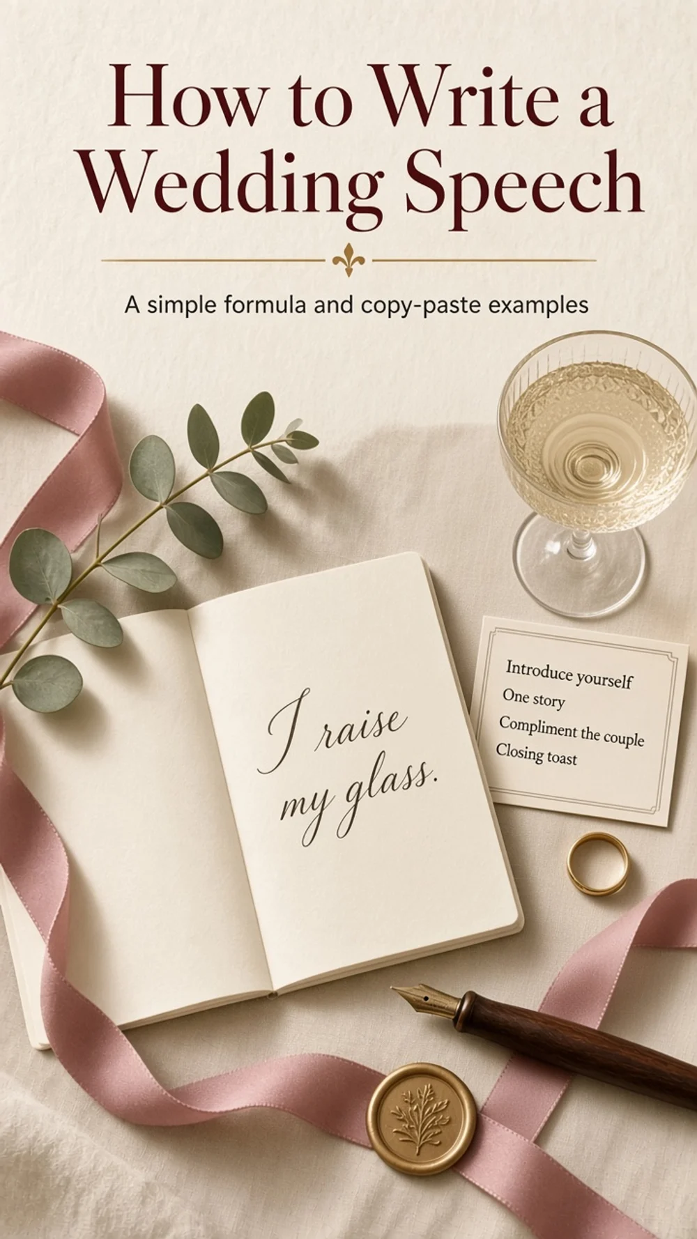 Pinterest Pin — How to Write a Wedding Speech: A Simple Formula and Examples