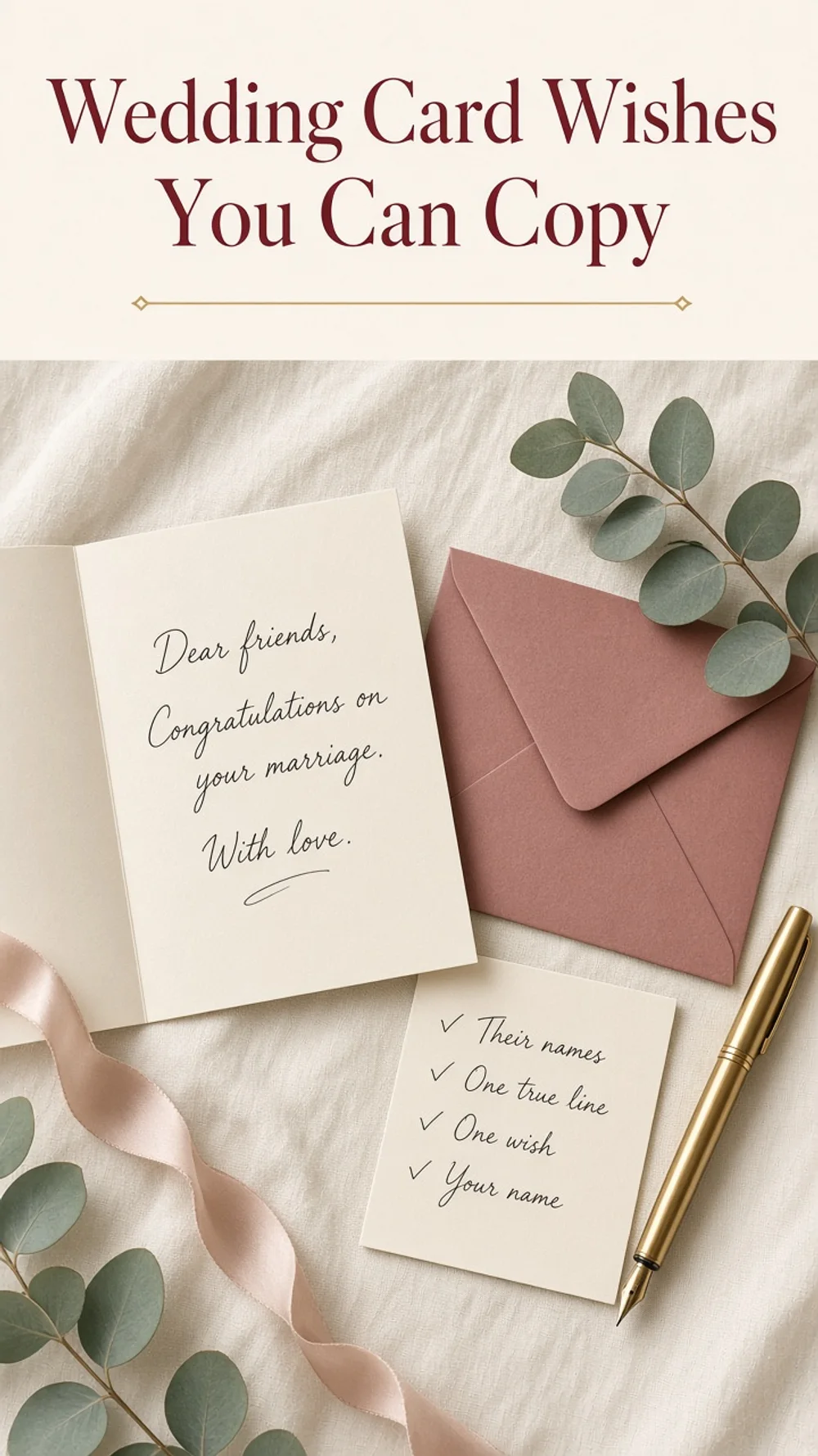 Pinterest Pin — Wedding Card Wishes You Can Copy