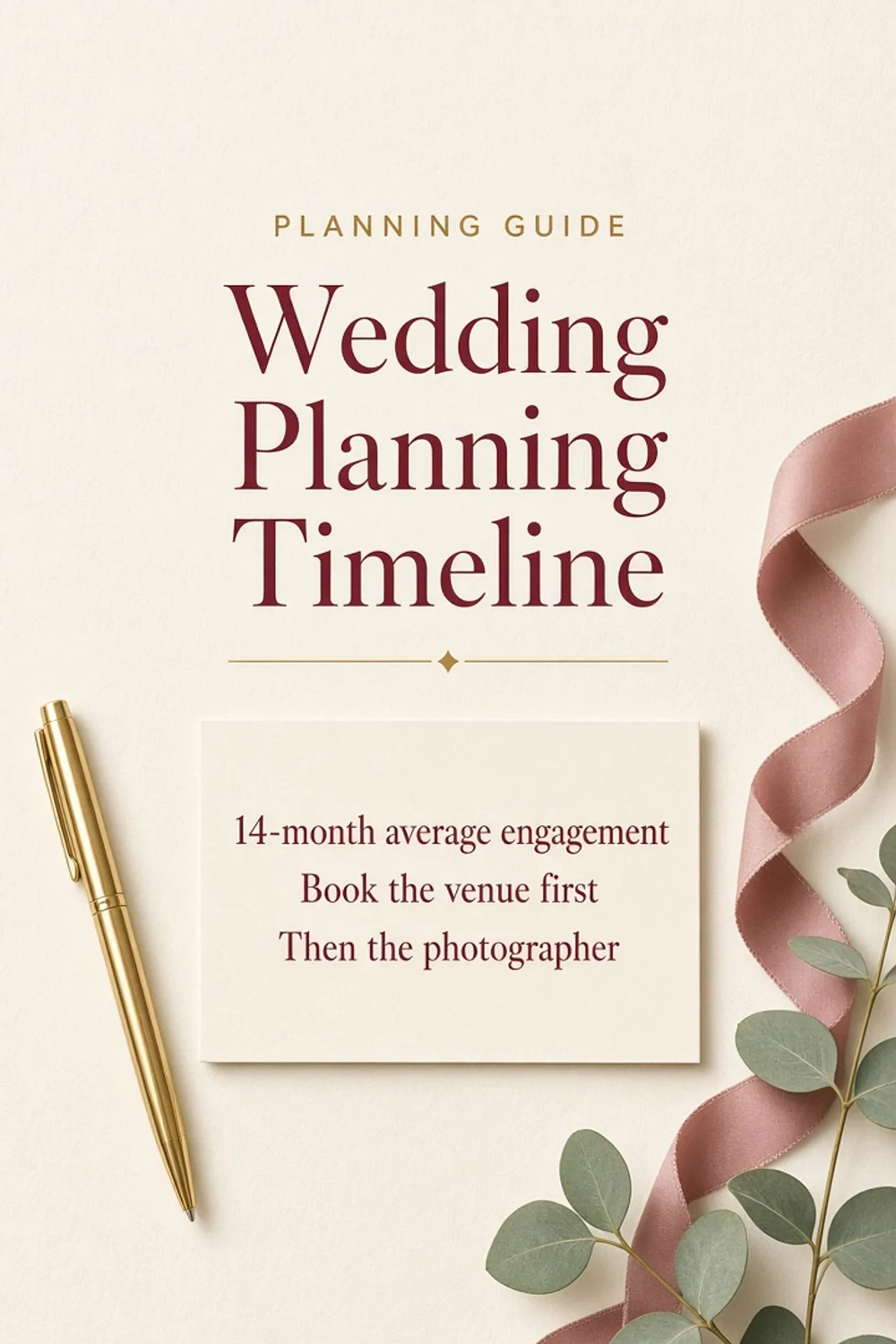 Pinterest Pin — Wedding Planning Timeline: A Month-by-Month Checklist