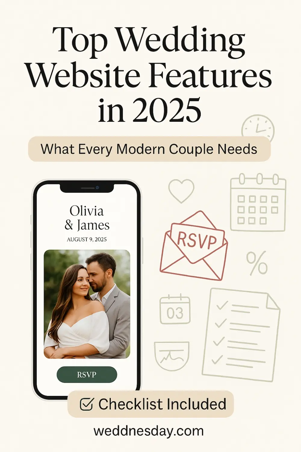 Pinterest Pin - Top Features Every Modern Wedding Website Needs in 2025
