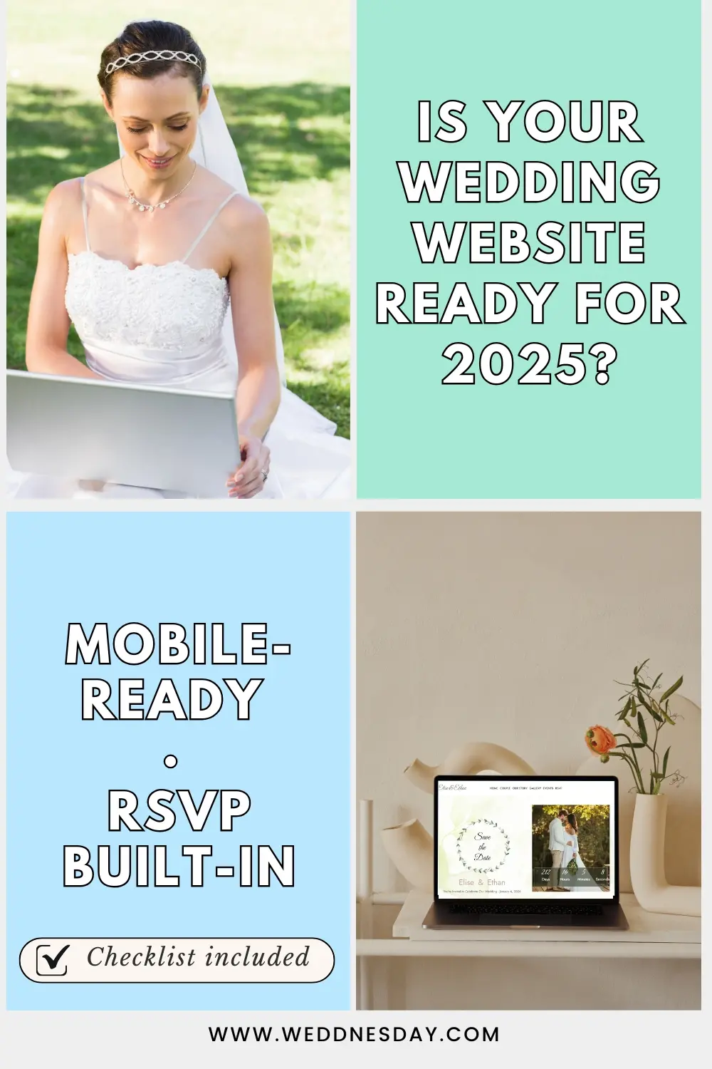 Alternate Pinterest Pin - Is Your Wedding Website 2025-Ready?