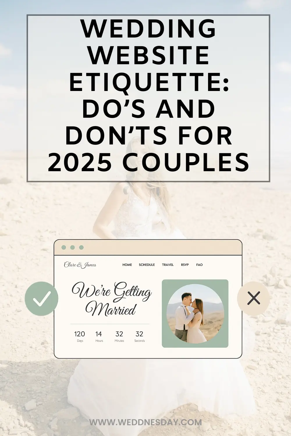 Pinterest Pin - Wedding Website Etiquette: What’s Okay (and What’s Not) in 2025