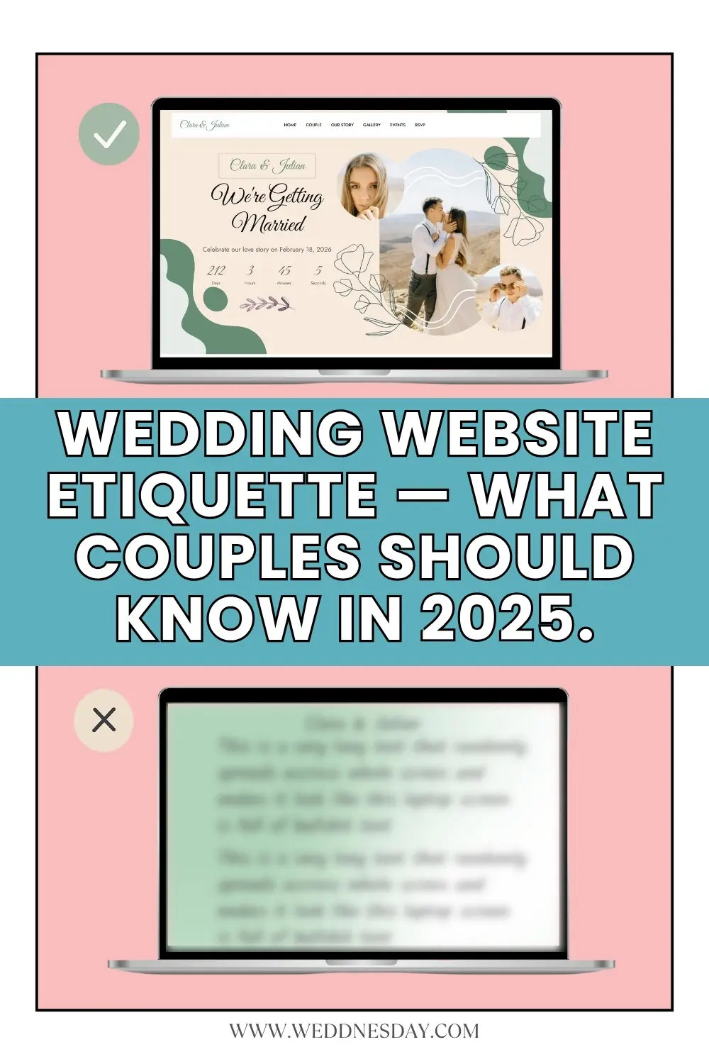 Alternate Pinterest Pin - Modern Wedding Website Etiquette Tips