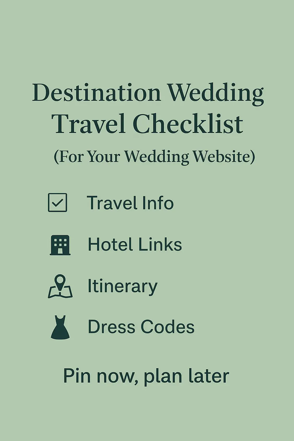 Alternate Pinterest Pin - Destination Wedding Travel Checklist for Guests