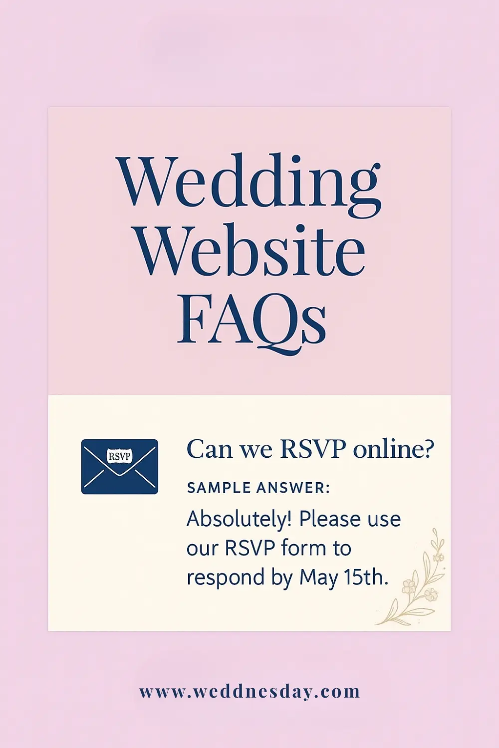 Pinterest Pin — Wedding FAQ Section Sample Answers