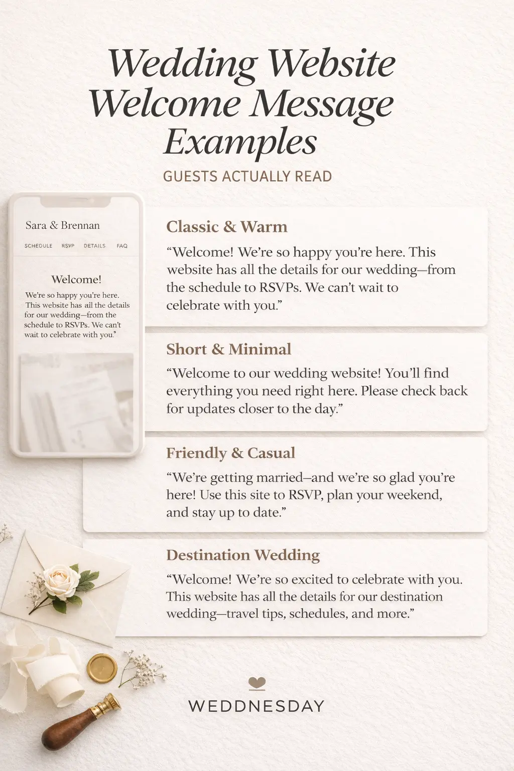 Pinterest Pin — Wedding Website Welcome Message Examples Guests Actually Read