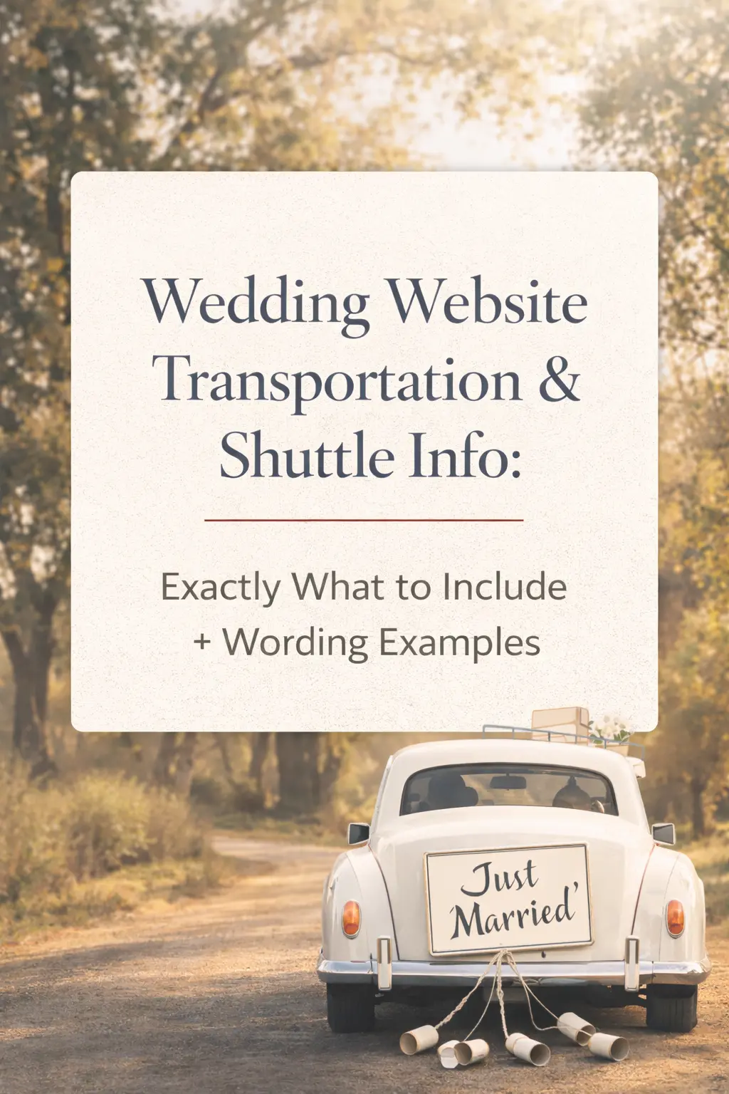 Pinterest Pin — Wedding Shuttle & Parking Wording Examples for Your Website