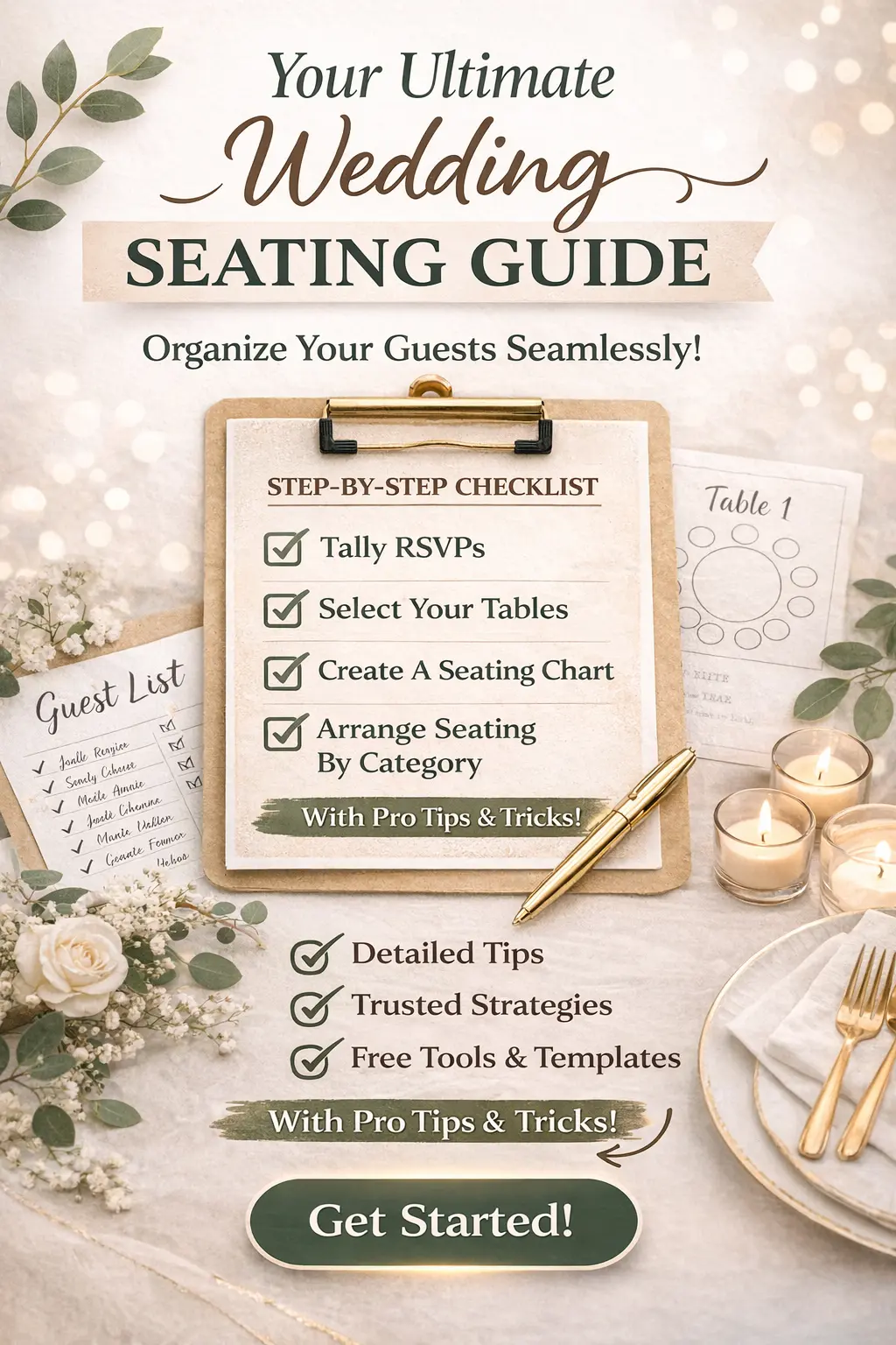 Pinterest Pin — Organize Wedding Guests Without Stress: Seating Chart Checklist Guide