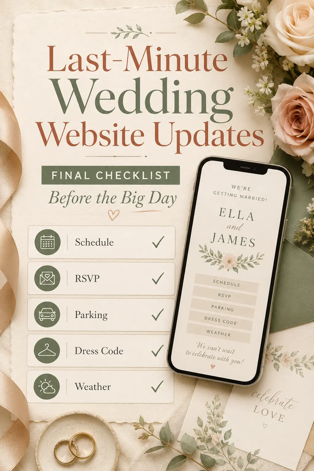 Pinterest Pin — Last-Minute Wedding Website Updates: Final Checklist Before the Big Day