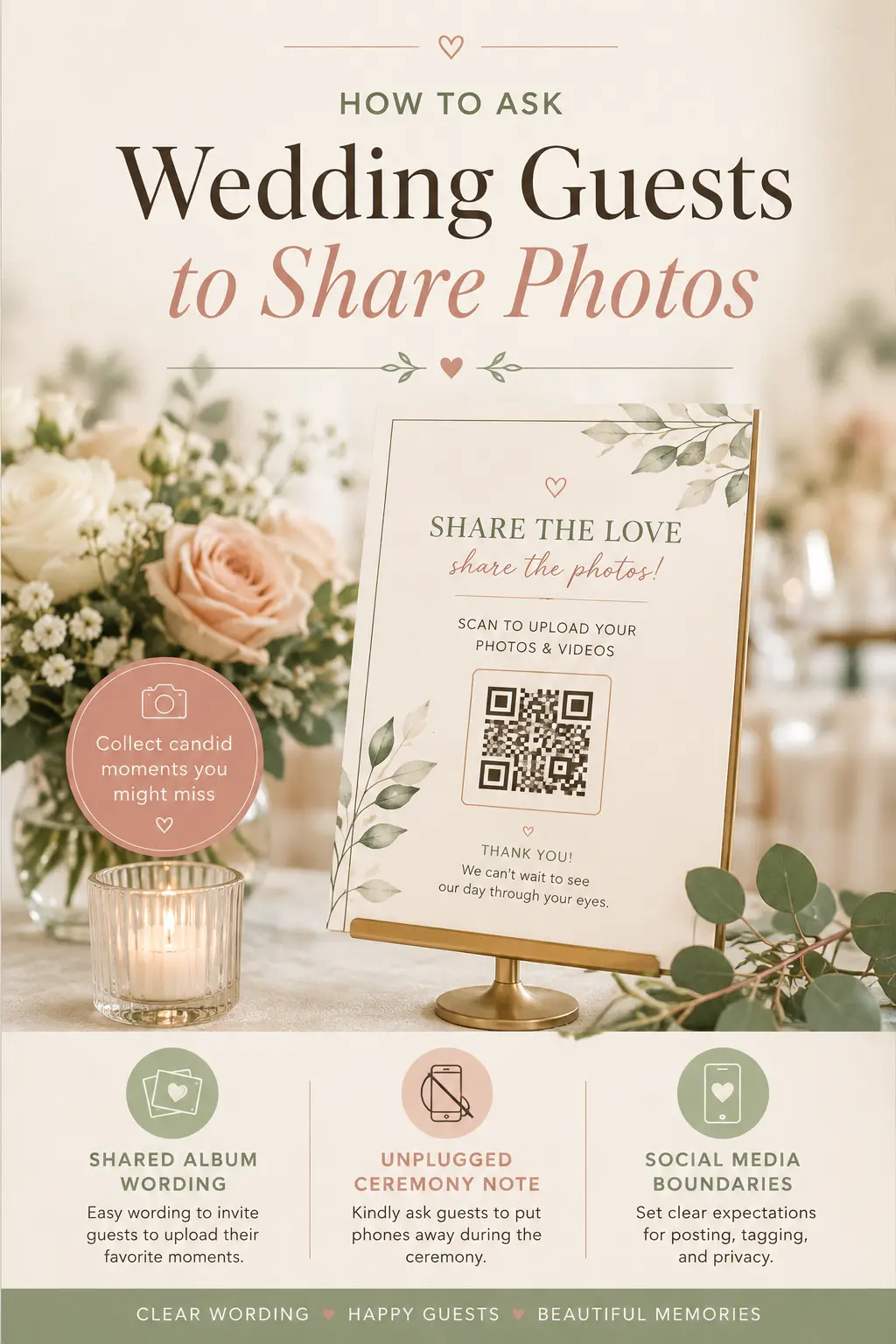 Pinterest Pin — How to Ask Wedding Guests to Share Photos Without Chaos