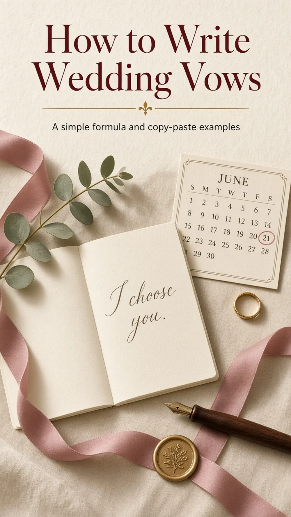 Pinterest Pin — How to Write Wedding Vows: A Simple Formula and Examples