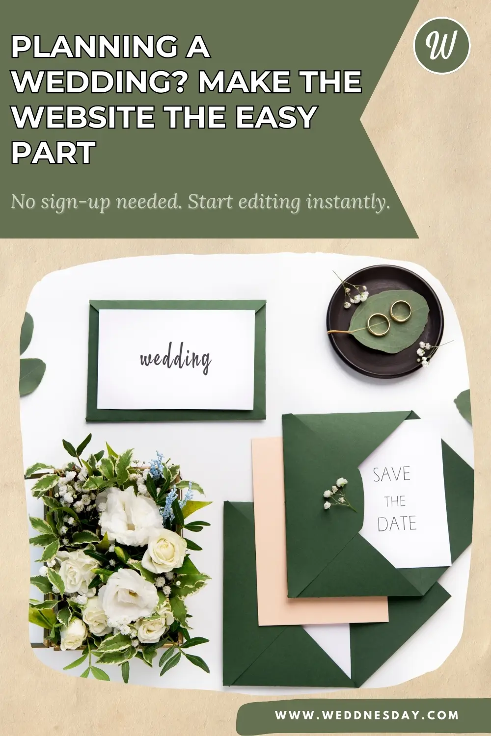 Alternate Pinterest Pin - Planning a Wedding? Make the Website the Easy Part