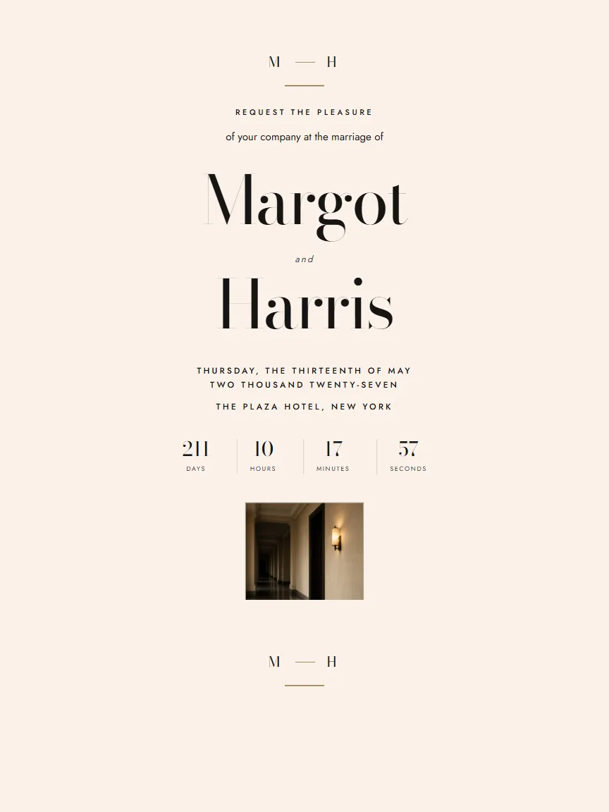 Margot wedding website template